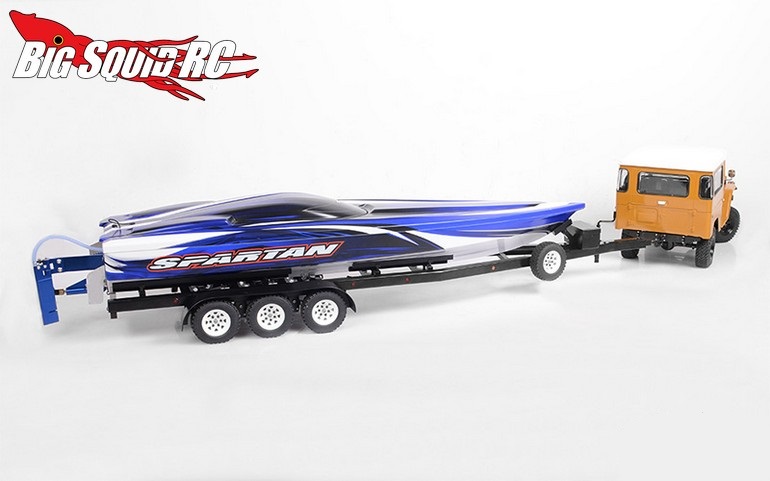rc truck with trailer and boat